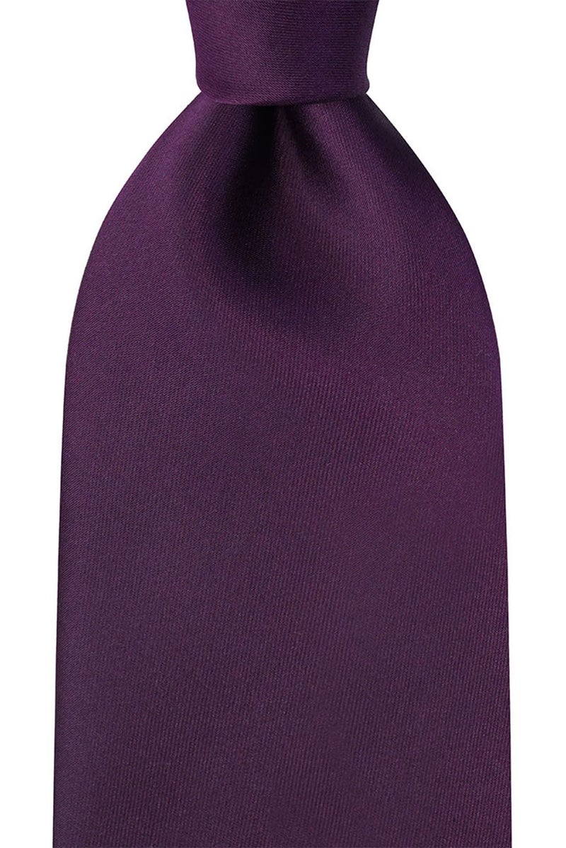 KissTies Plum Purple Satin Tie Set Solid Ties Mens Necktie + Pocket Square - Image 3